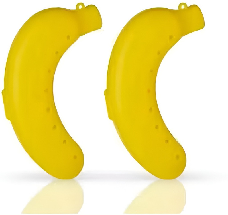 CoreHaven Banana Guardian Kids Set of 2 Fruit Portable Banana Protector 2 Containers Plastic School Lunch Box(725 ml)