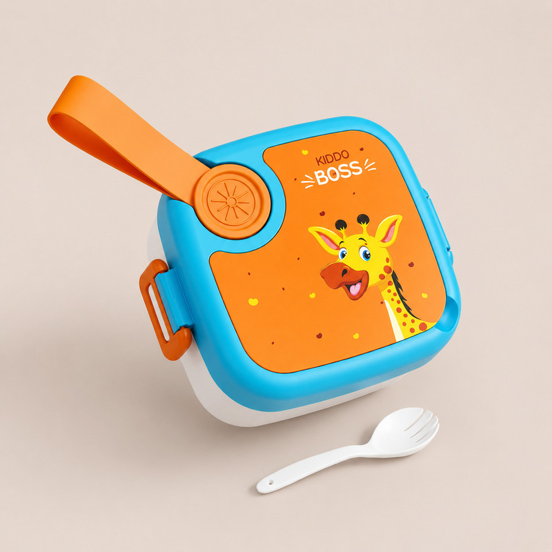 HARMORA KIDLUNCHBOXORANGE 1 Containers Stainless Steel School Lunch Box(500 ml)