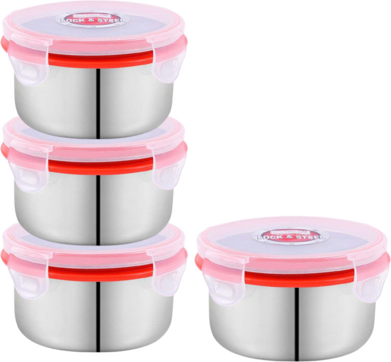 Dream Home Lock N Steel 350 4 Containers Stainless Steel Office Lunch Box(350 ml)