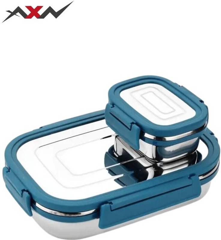 DDecora Stainless Steel Tiffin for Kid 2 Containers Stainless Steel School Lunch Box(1100 ml)