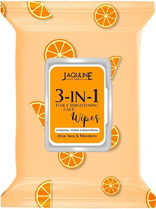 JAQULINE USA 3in1 Daily Skin Brightening Wipes- 30N Makeup Remover(30 Wipes)