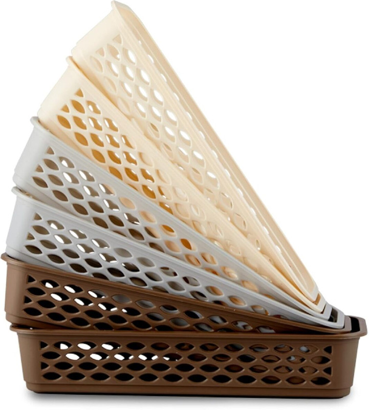 RUSHIL WERE Plastic Storage for Desk Basket /Organizers for Stationery, Kitchen, Office Storage Basket(Pack of 6)
