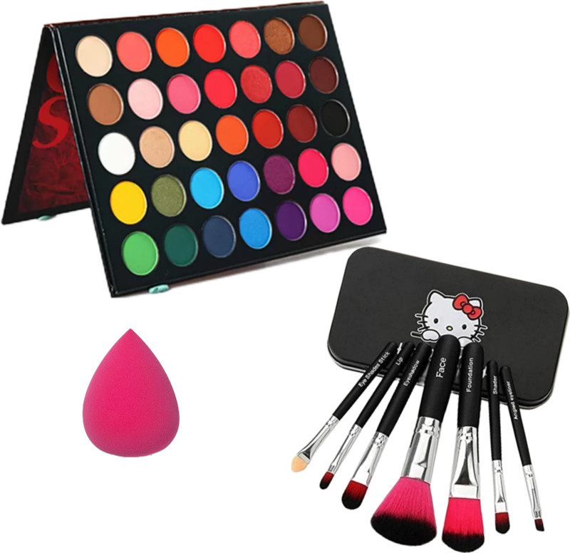 URBANUCANBE Color Studio Eyeshadow Palette With Brushes Set And Beauty Blender