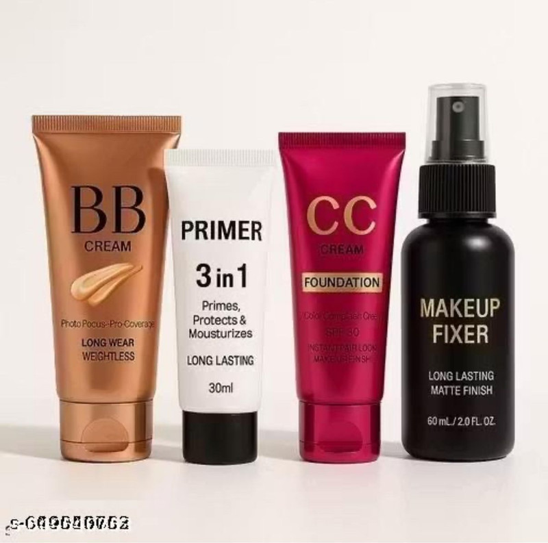 FUSION FLY BBcream,Primer,CCcream,Makeupfixer(Pack of 4)