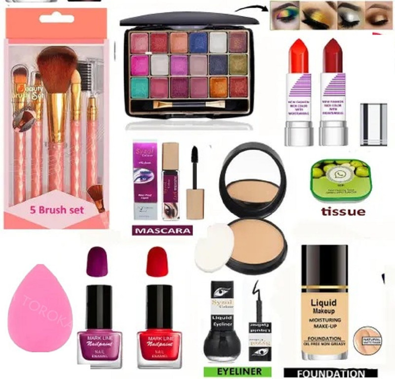 toroka New Festive Party Makeup Kit Have Complete Makeup Box For Women(Pack of 9)