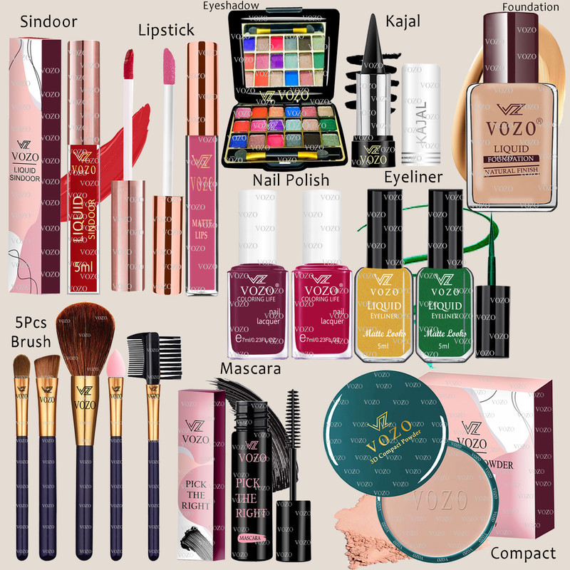VOZO Makeup Kit Combo for Women Dream Collection with Rare Pigments for Daily Wear(Pack of 16)