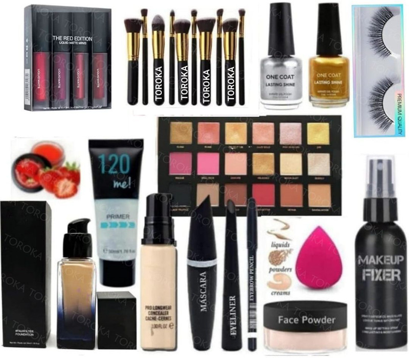 toroka Makeup Combo For Women &Girls All Products In 1, Box girls and women Pack 17(Pack of 17)