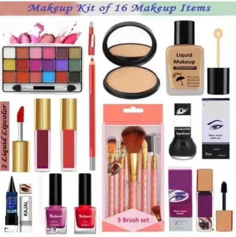 brown blush Portable Glam Makeup Kit – Compact Beauty Combo Set
