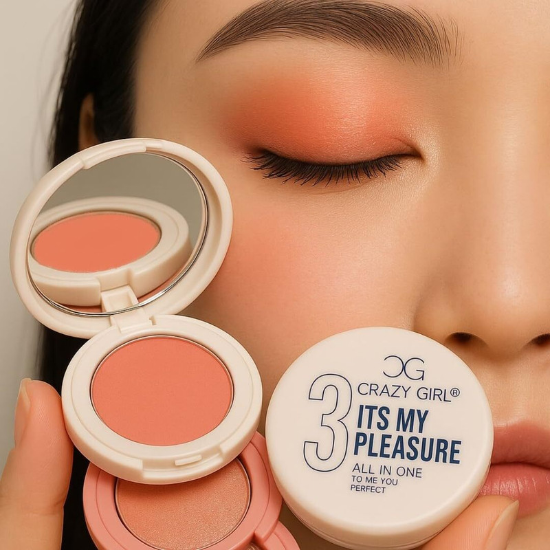 beinina All in One 3in1 Makeup Mini Kit | Eyeshadow, Highlighter, Blusher with Mirror