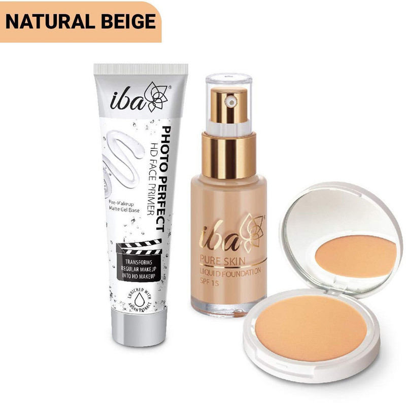 Iba Foundation + Compact + Primer Face Makeup Combo (Ivory Fair)