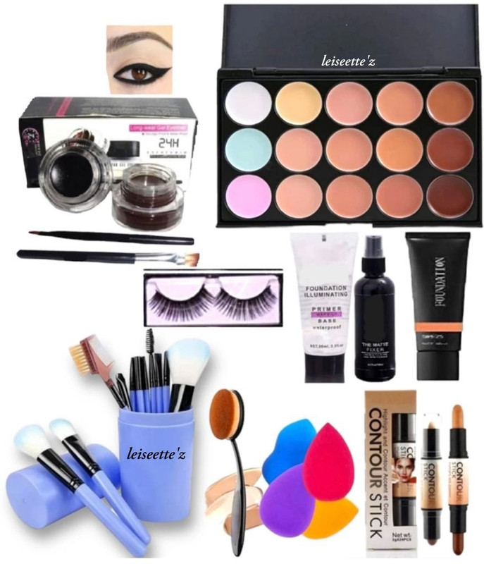 Leiseette'z Bridal waterproof makeup combo kit for professional look (kit of 12)(Pack of 12)