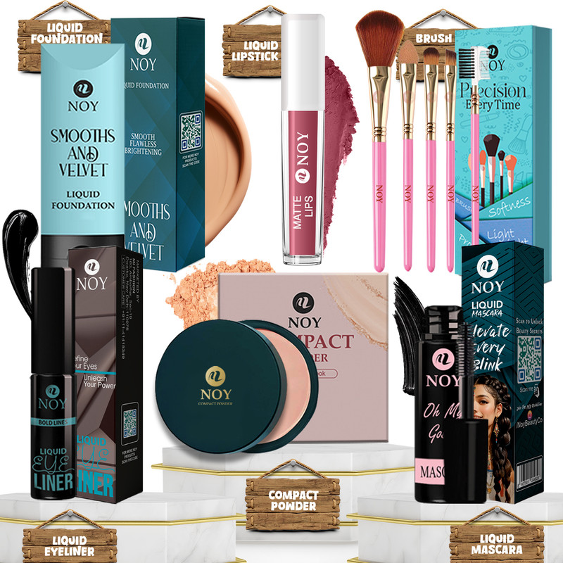NOY Waterproof Makeup Kit Combo Lightweight Formula Natural To Glam Look(Pack of 10)
