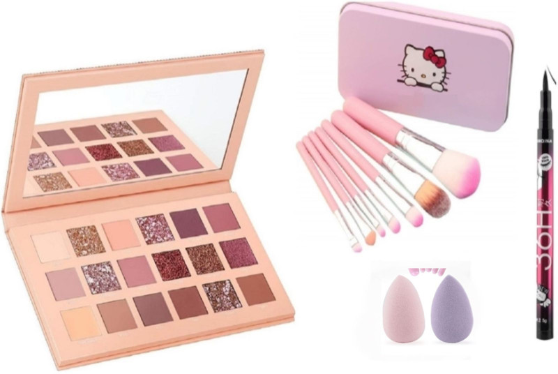 we ensign Nude EyeShadow Eye Shadow Palette+KITTY+36h+puff(Pack of 4)