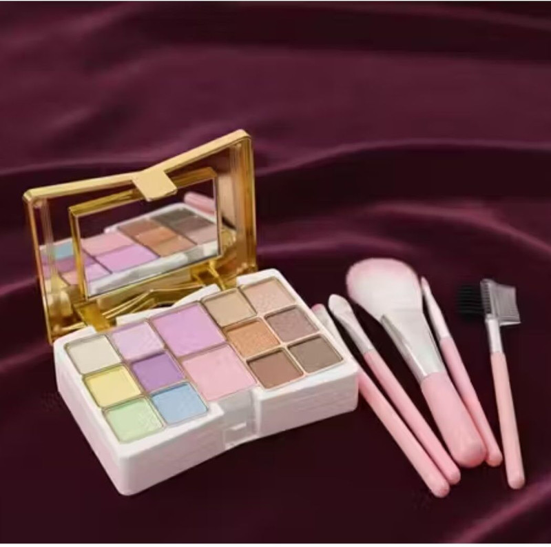 FITBYTE Lightweight Portable Makeup Set | With Mirror & 5 Brushes | Pack of 1