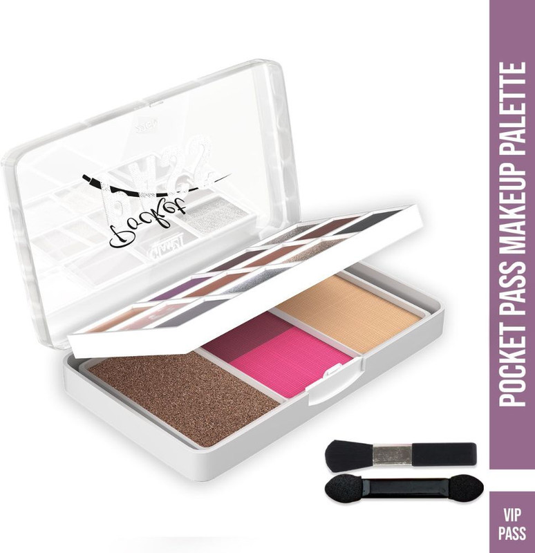 Glam21 Pocket Pass All-in-1 Face Palette Eyeshadow+Compact+Blush+Highlighter & Brushes