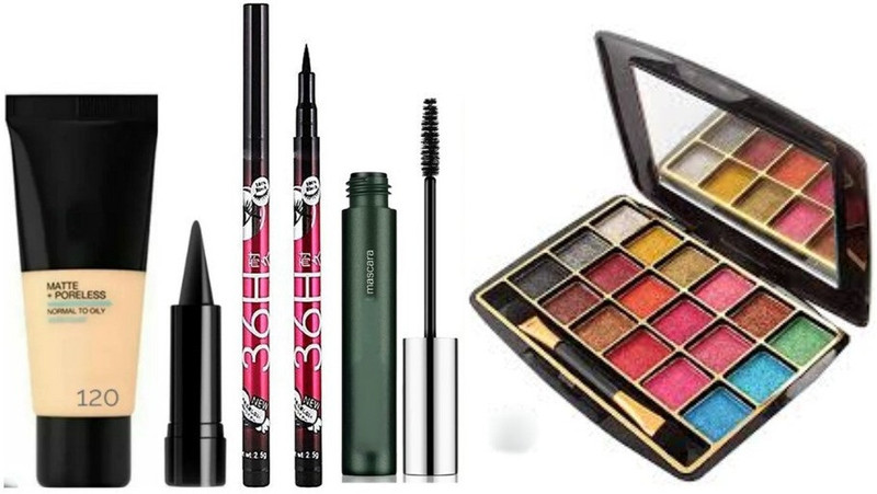 lately EYESHADOW WITH EYELINER MASCARA KAJAL & FOUNDATION