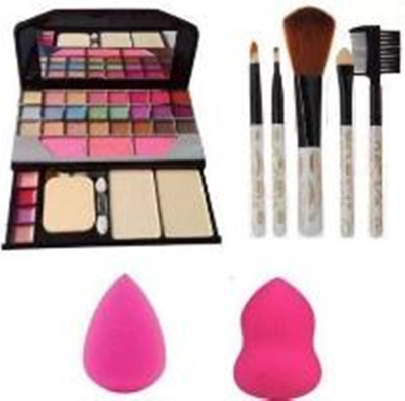 Love Kart Good Quality 6155 Makeup Kit +5 Brushes with 2 Puff