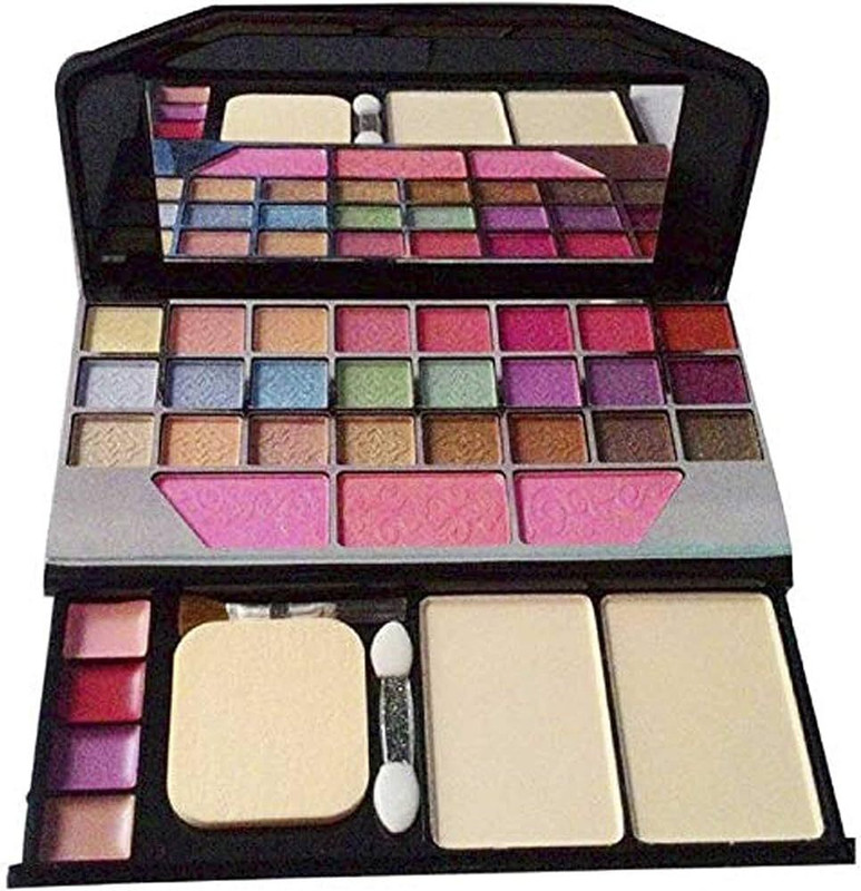 Qul.w Makeup Kit with Eye-Shadows, Lip Colors, Blushes, Brushes and Blender(80344)