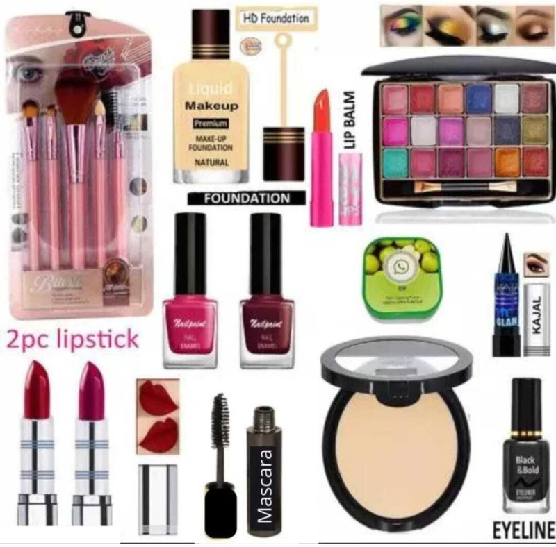 toroka WOMEN FANCY FACE MAKEUP COMBO EYE SHADOW LIPSTICK COMPACT