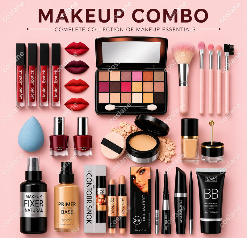 coslane professional makeup kit pack of 12 items(Pack of 12)