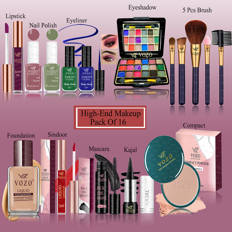 VOZO Makeup Kit Combo for Women Dream Collection with Rare Pigments Daily Wear VT-200(Pack of 16)