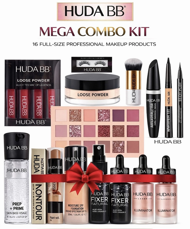 huda.bb HD Beauty Parlour Makeup Combo Kit For Women & Girls All Products In 1 Box(Pack of 15)