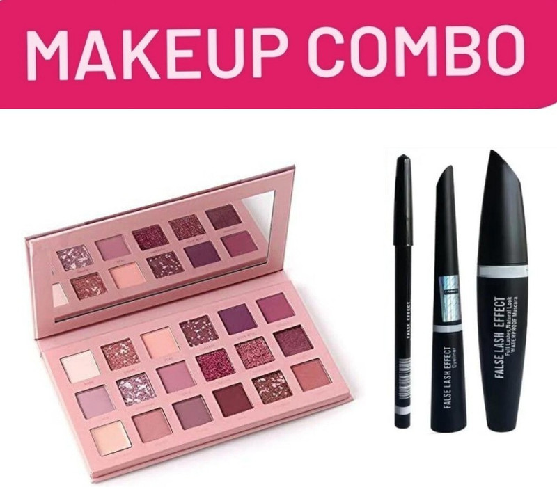 brown blush PIGMENTED EYESHADOW WITH 3PCS MASCARA ,EYELINER AND EYEBROW PENCIL