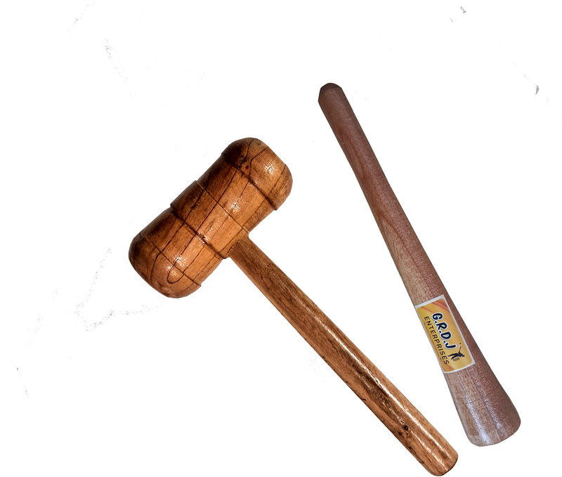 grdj enterprise Premium Wood Mallet for Cricket Bat Knocking with Gripper Cone - Double Sided Wooden Bat Mallet