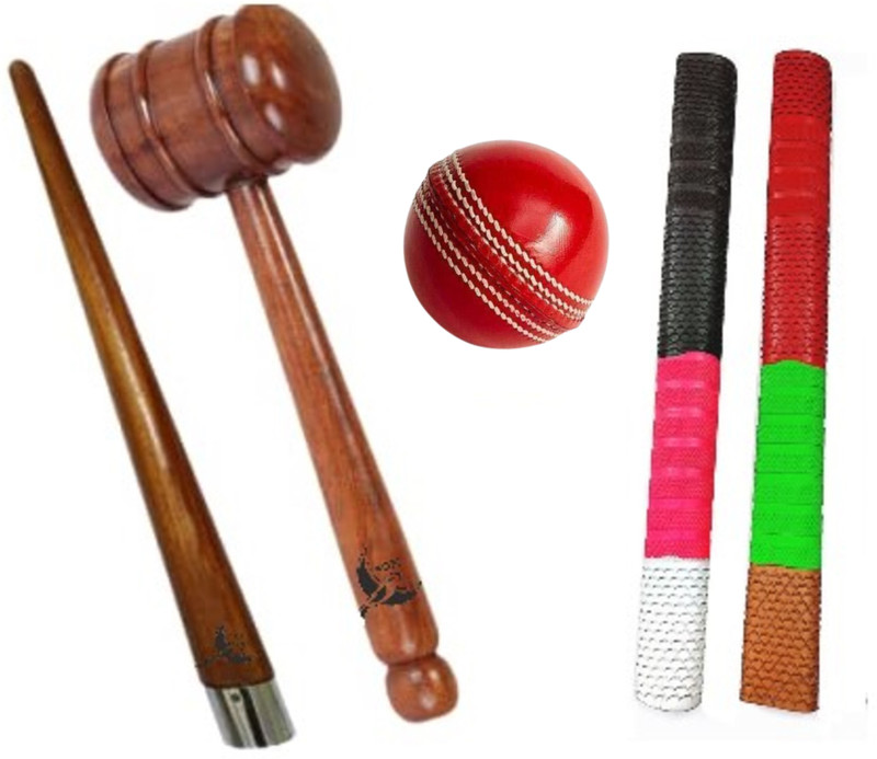 KEOL 2 Bat Grip | 1 Grip Cone | 1 Knocking Practice Hanging Ball | Hammer Mallet Cricket Kit