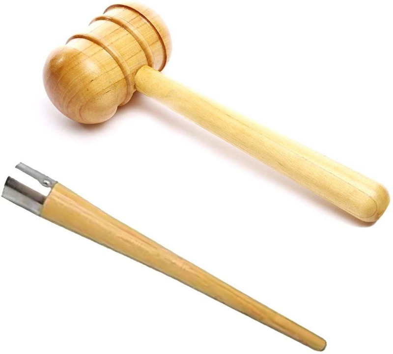 Owlix Premium Quality Cricket Bat Knocking Mallet(Hammer) With Bat Handle Gripper Cone Wooden Bat Mallet