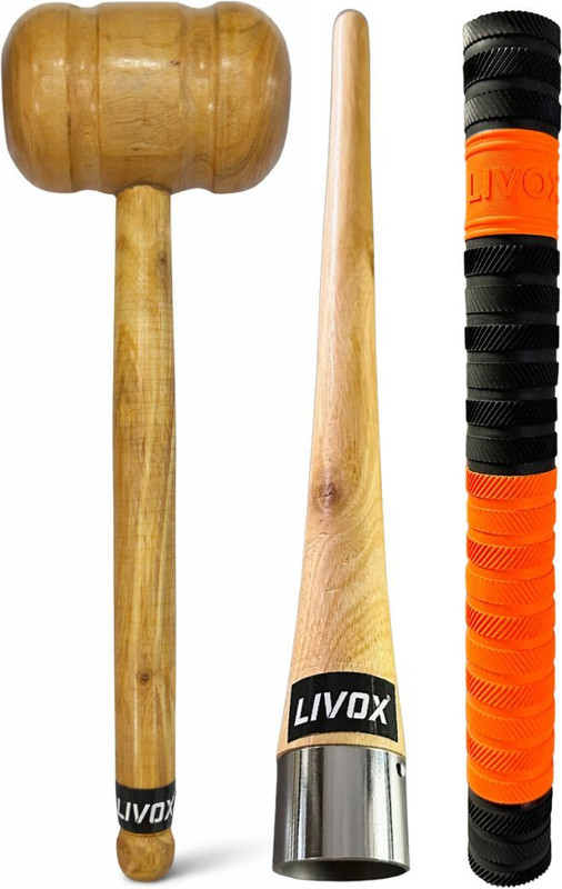HHS SPORTS Wooden cricket bat Grip Cone With Bat Hammer Wooden Bat Mallet