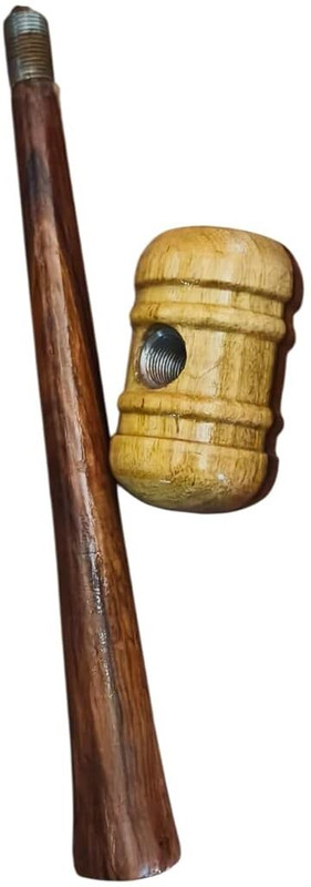 grdj enterprise GRDJ-Wooden Knocking Mallet Cum Grip Cone Combo - Dark Brown - Heavy Duty Wooden Bat Mallet
