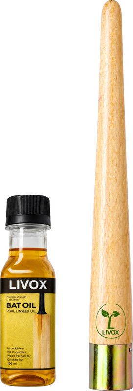 LIVOX Cricket Bat Oil with Wooden Bat Cone Wooden Bat Mallet