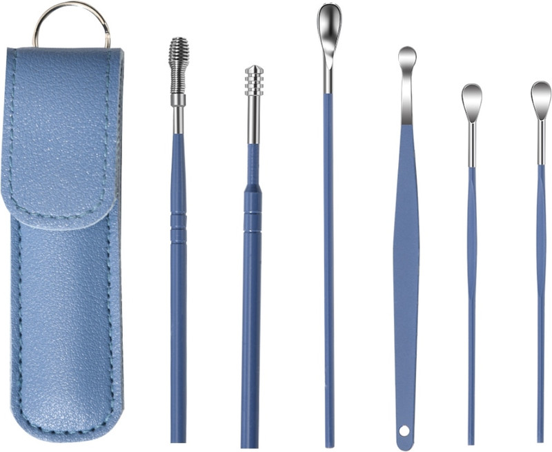 Easymart Wax Cleaner Ear Cleaning Tools kit Stick Set Spring Curette Earwax Remover(6 ml, Set of 6)