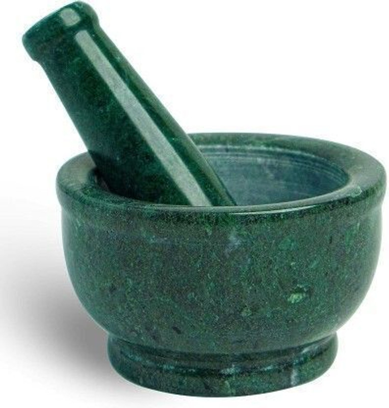 Satguru Marble Granite Imam Dasta | Ohkli Musal(Green) Marble Masher(Pack of 2)