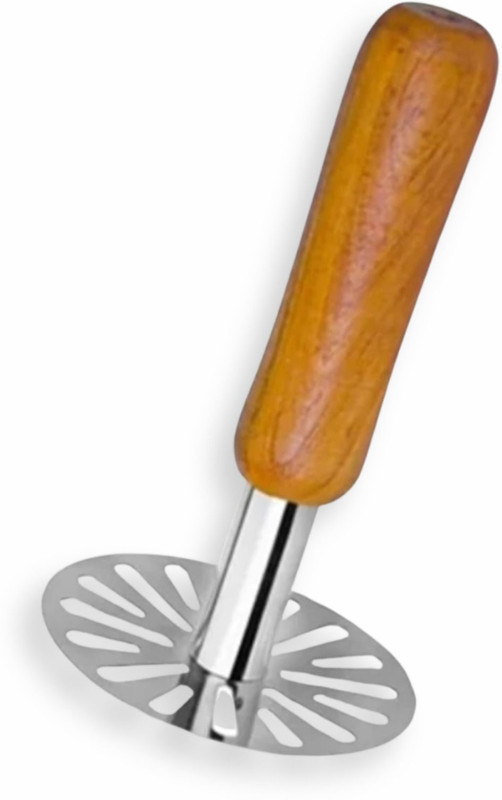 chiku Stainless Steel Potato Masher with Wooden Handle, Kitchen Utensil Tool Stainless Steel Masher(Pack of 1)