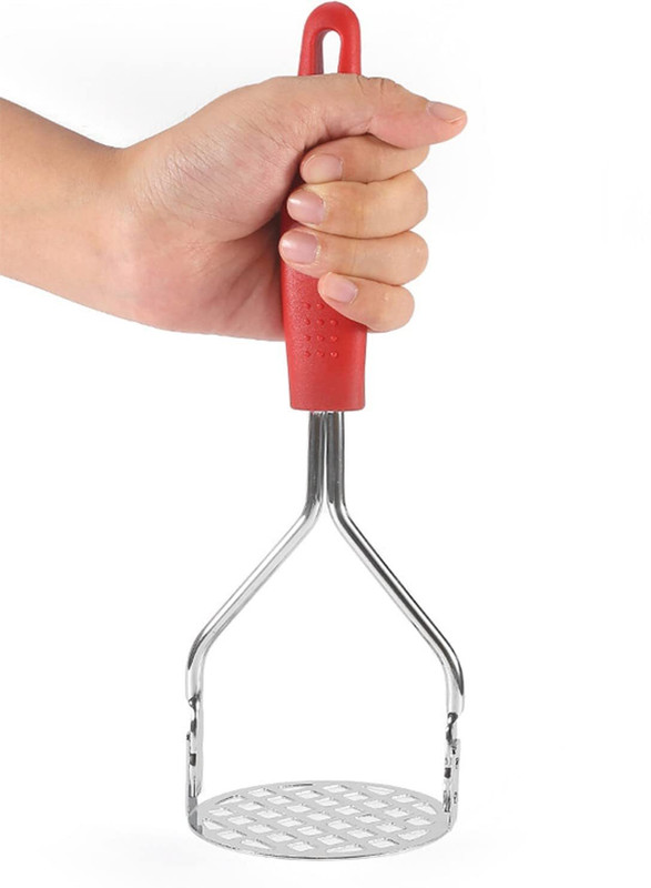 ARQIVO Potato Masher with Non Slip Heat Resistance Handle & Large Round Press Plate Stainless Steel Masher(Pack of 1)