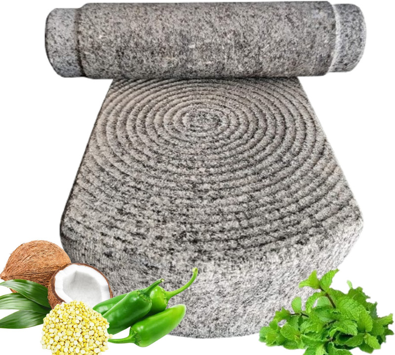 Kannigai Traders &PestleSet|Khalbatta okhli| Kharal | Imamdasta ,Idi Kallu,Khal/Ohkli Musal Stoneware Masher(Pack of 1)