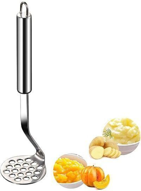 DecorDine Stainless Steel Potato Masher with Ergonomic Handle for Kitchen Use Stainless Steel Masher(Pack of 1)