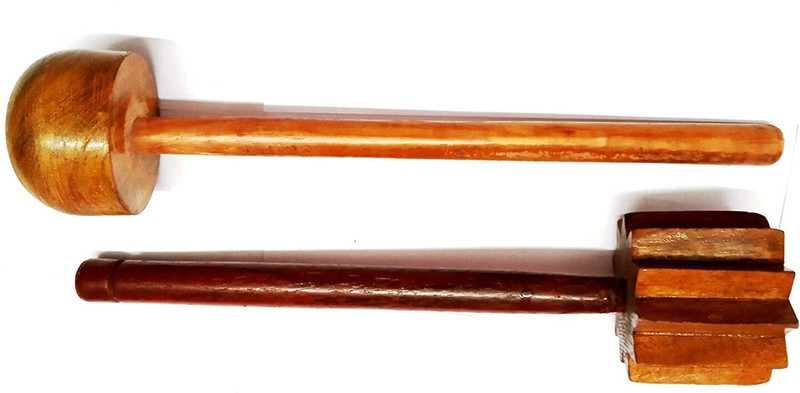Digi World Wooden Hand Blender for Dal, Lassi, Buttermilk, Paruppu Mathu/Masher/Rai Wood Masher(Pack of 2)