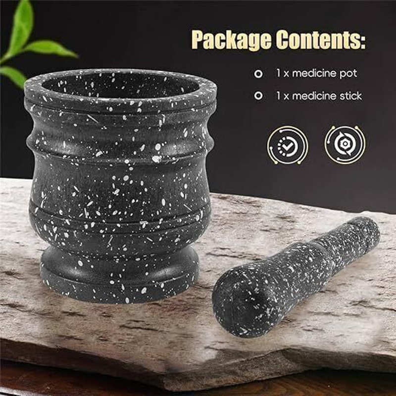 Sajani Enterprise Heavy Duty Stone Mortar and Pestle Set Silicone Masher(Pack of 1)