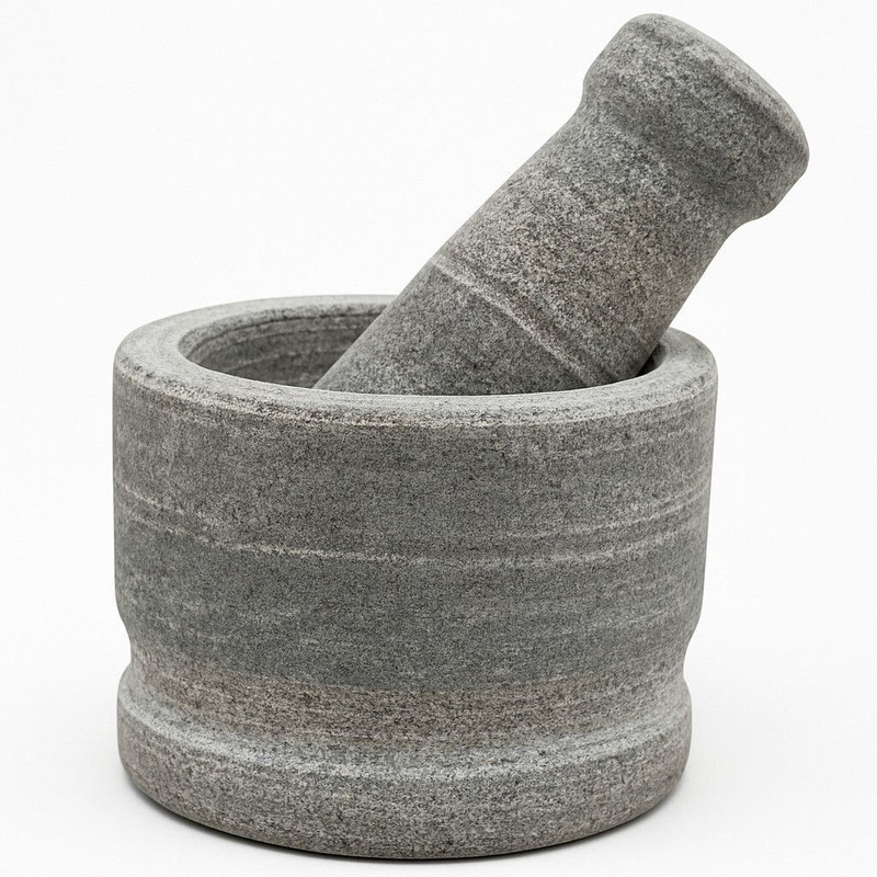 Muthaiya traders Ohkli Musal/IdiKallu/Khal Musal/ Ural Set/Khalbatta okhliMasher 3.5 inch Stoneware Masher