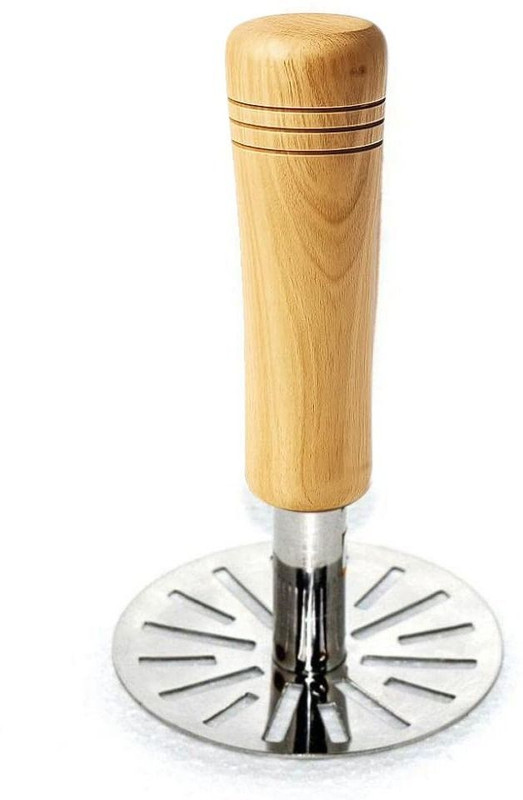TOKIMO TOKIMO Wooden Handle masher Stainless Steel Masher Stainless Steel Masher(Pack of 1)
