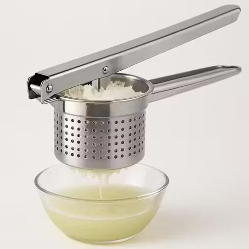 Griplt Mooli Press & Potato Masher - Heavy-Duty Presser, Crusher, Squeezer Stainless Steel Masher(Pack of 1)
