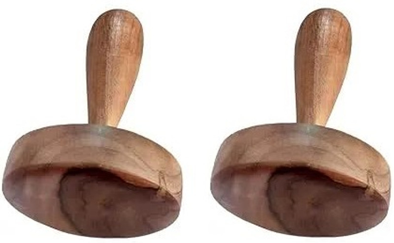 Shine Shopping Wooden Hand Masher Paratha Seakni Roti Presser for Kitchen (Pack of 2) Wood Masher(Pack of 2)