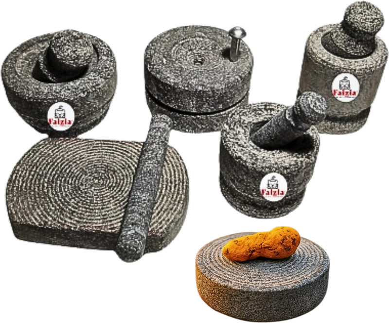 faizia Pooja and Grahapravesam, Traditional Home, Grinding Stone Stoneware Masher(Pack of 6)
