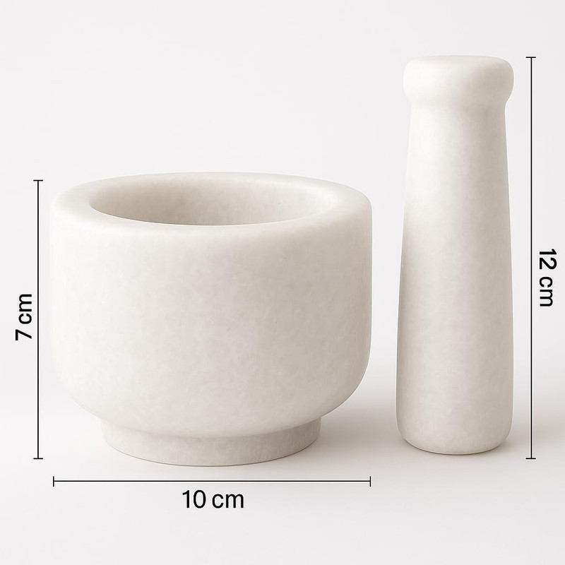 MDE Mortar & Pestle Set, Khalbatta, Kharal, Okhli, Imamdasta, Idikallu,Silbatta Marble Masher(Pack of 1)
