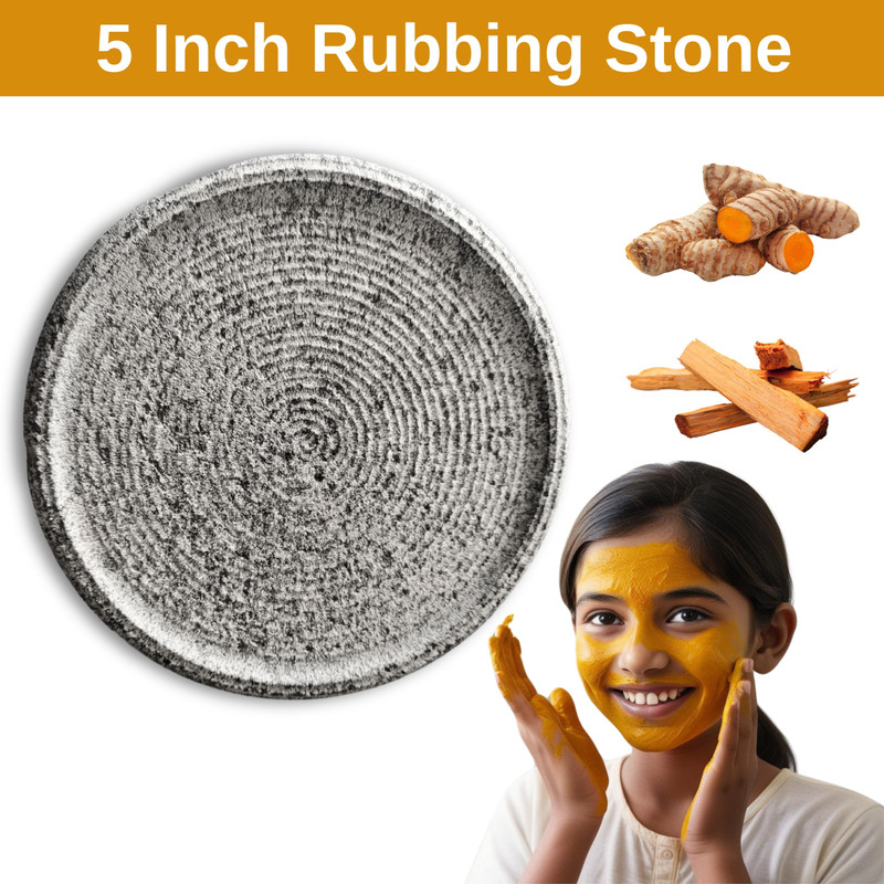 Kerala Traditional Ayurvedic Sandalwood Chandan/Turmeric Rubbing Stone for Tan Removal - SkinBright Stoneware Masher(Pack of 1)