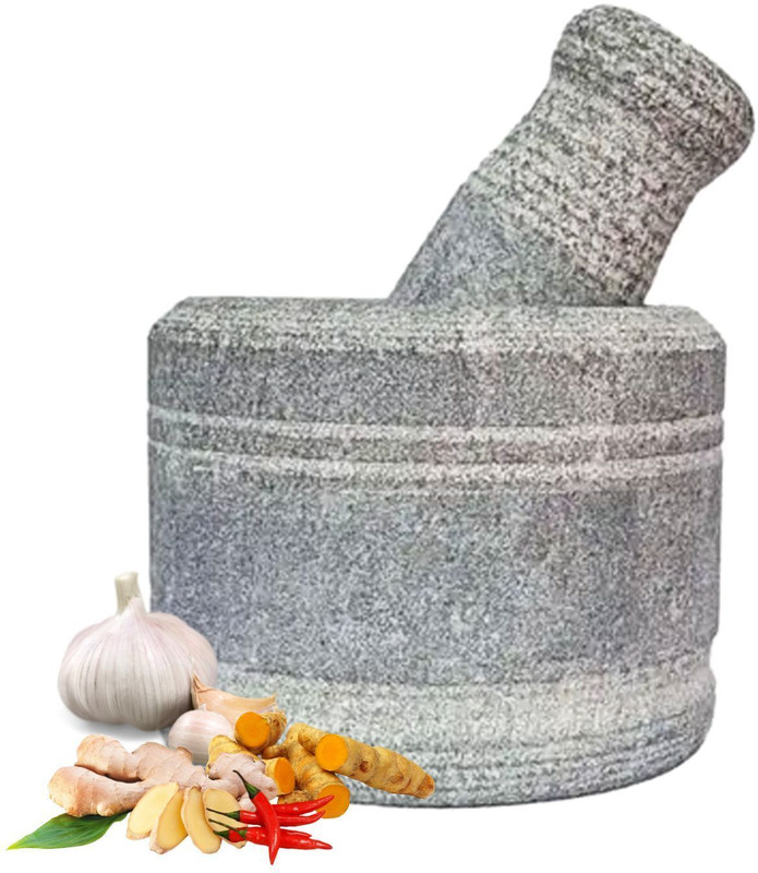 Cruzun "Idikallu Stone for Spices Okhli Khalbatta Spice Grinder Stoneware Masher(Pack of 1)