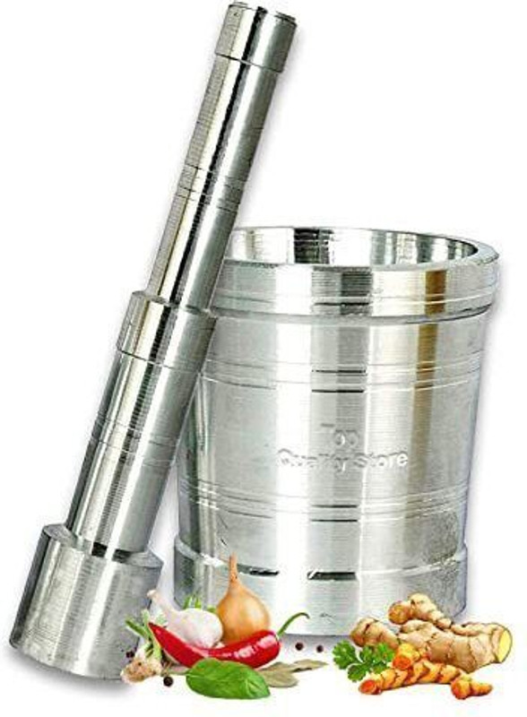 BHATNAGAR Heavy Duty Metal Mortar & Pestle (Masala Grinder) Aluminium Masher(Pack of 1)
